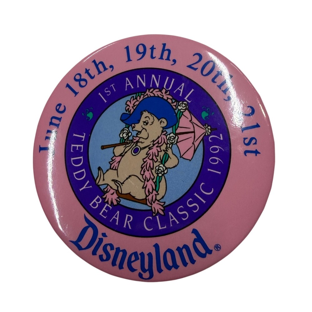 Vintage Disneyland Teddy Bear Classic 1992 Pin Button
